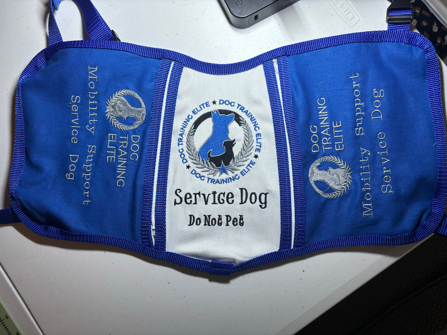 Dog Training Elite Vest, White & Blue